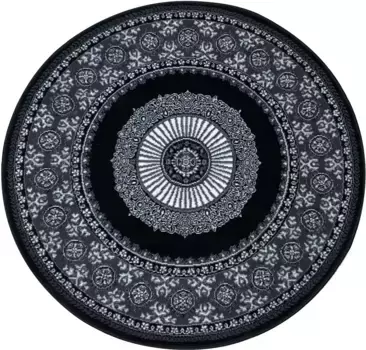 Ковер домашний "Шари", круглый, восточный декор, с бордюром, короткий ворс, мягкий, простой в уходе, элегантный Home affaire 190 см, серый