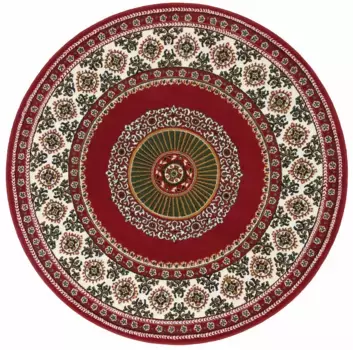 Ковер домашний "Шари", круглый, восточный декор, с бордюром, короткий ворс, мягкий, простой в уходе, элегантный Home affaire 140 см, красный