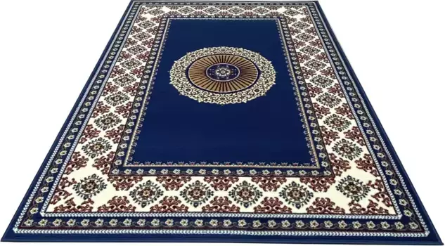 Ковер домашний "Шари", прямоугольный, восточного вида, с бордюром, ковролин, короткий ворс, мягкий, простой в уходе Home affaire 190х280 см, светло-синий