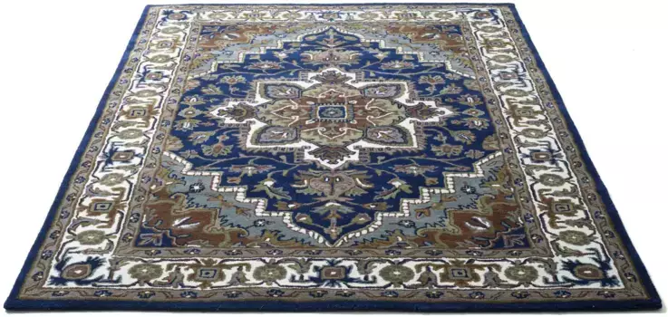 Ковер домашний шерстяной "Аман", прямоугольный, чистая шерсть, восточный вид, идеально подходит для гостиной и спальни Home affaire 60х90 см, синий