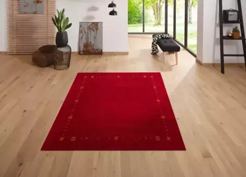 Ковер домашний шерстяной "Фелия", прямоугольный, чистая шерсть, ручная работа, с каймой Home affaire 120х180 см, красный