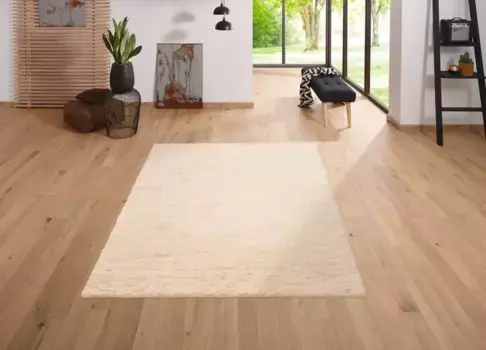 Ковер домашний шерстяной "Мохан", прямоугольный, настоящий бербер из Марокко, чистая шерсть, мохнатая шерсть, ручная работа Home affaire 60х90 см, цвет natur