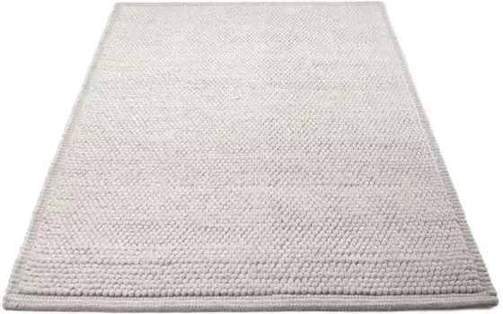 Ковер домашний шерстяной "Seebu Loop", прямоугольный, чистая новая шерсть, короткий ворс, грубая структура Home affaire 80х150 см, белый