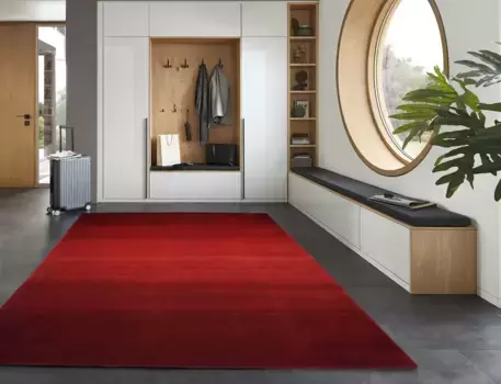 Ковер домашний шерстяной "Виолетта", прямоугольный, из чистой шерсти, соткан вручную, мягкий на ощупь Home affaire 60х90 см, красный
