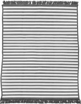 Ковер Done. "OUTSIDE", прямоугольный, плоского переплетения, в полоску, с бахромой, подходит для использования внутри и снаружи помещений 80х120 см, серый