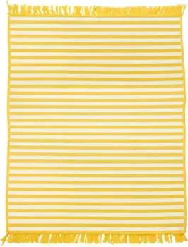 Ковер Done. "OUTSIDE", прямоугольный, плоского переплетения, в полоску, с бахромой, подходит для использования внутри и снаружи помещений 160х250 см, цвет gelb