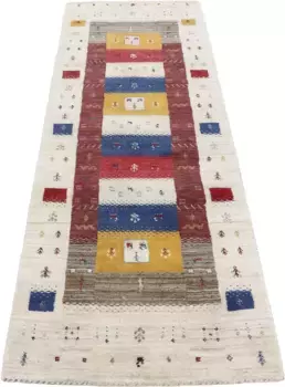 Ковер дорожка "Gabbeh Soni", прямоугольный, чистая шерсть, очень мягкий ворс, гостиная Carpetfine 75х200 см, цвет multi/hell