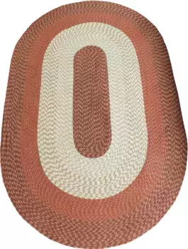 Ковер Dreams "плетеный ковер", овальный, плоское плетение, в полоску, ручная работа, скандинавский вид, гостиная 115х175 см, цвет terra