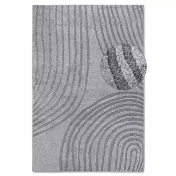 Ковер ELLE DECORATION с высоким ворсом «Пигмент», прямоугольный, высота 18 мм, глубокий ворс, лохматый, пушистый, мягкий, длинный ворс, современный, эффект «высокий-низкий», цвет Hellgrau