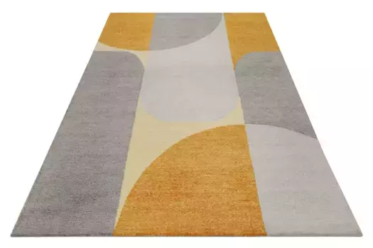 Ковер Esprit "Backup", прямоугольный, ручная прошивка, ретро, дизайн для гостиной и спальни 150х150 см, цвет gelb