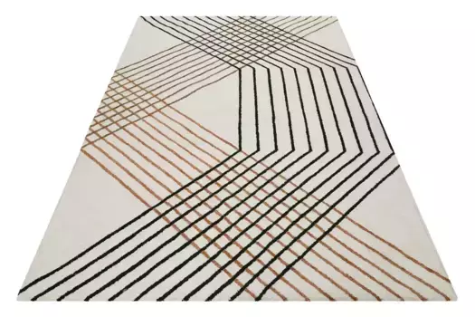 Ковер Esprit "Bass", прямоугольный, современный, экологичный, ручная работа, узор в виде линий, гостиная, спальня 230х230 см, бежевый