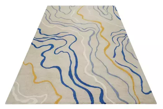 Ковер Esprit "Drive", прямоугольный, экологичный, современный, абстрактный дизайн для гостиной и спальни 170х170 см, бежевый