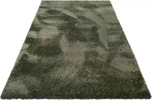 Ковер Esprit с высоким ворсом "YOGI", прямоугольный, пушистый ворс, экологически чистый, тканый, для гостиной, спальни, однотонный 80х150 см, зеленый