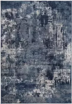 Ковер FLAIR RUGS "Wonderlust", прямоугольный, подходит для пола с подогревом, разноцветный, винтажный дизайн, абстрактный 80х150 см, темно-синий