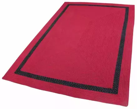 Ковер Gino Falcone "Benito", прямоугольный, плоского плетения, однотонный, с каймой, подходит для использования внутри и снаружи помещений 160х230 см, красный