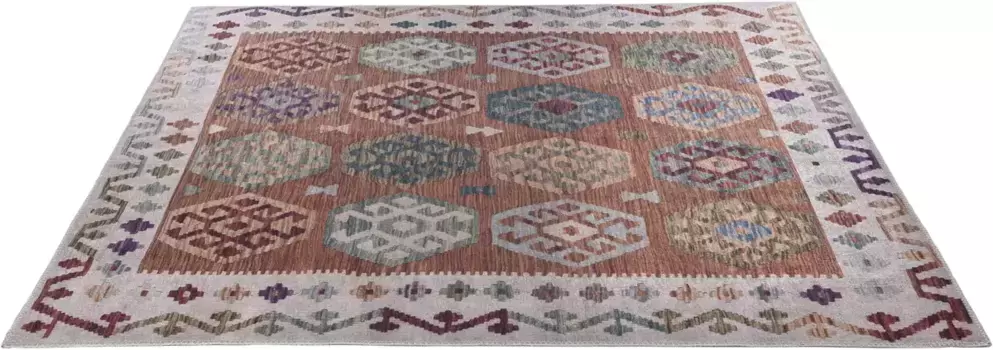 Ковер Gino Falcone "Cecilia 27596", прямоугольный, плоского переплетения, с принтом, идеально подходит для гостиной и спальни 140х200 см, цвет rostbraun