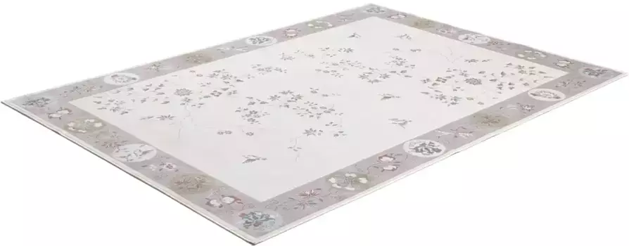 Ковер Gino Falcone "Cherina GF-130", прямоугольный, нежный цветочный узор, с каймой, легкий блеск, 100% вискоза 50х80 см, цвет rose
