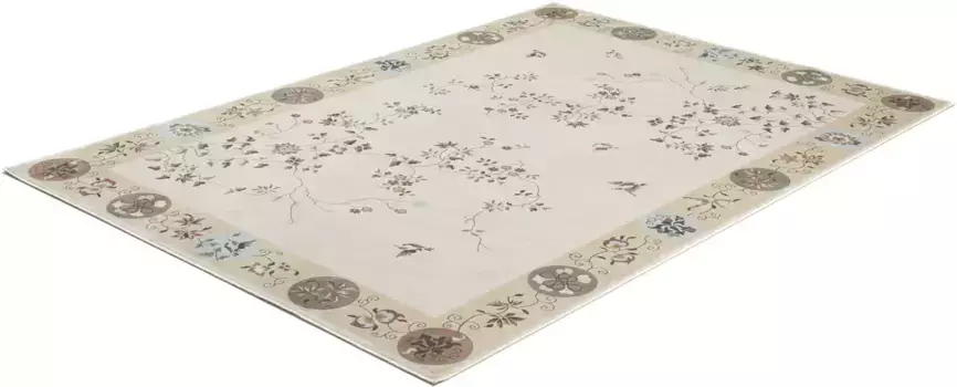 Ковер Gino Falcone "Cherina GF-130", прямоугольный, нежный цветочный узор, с каймой, легкий блеск, 100% вискоза 200х290 см, бежевый