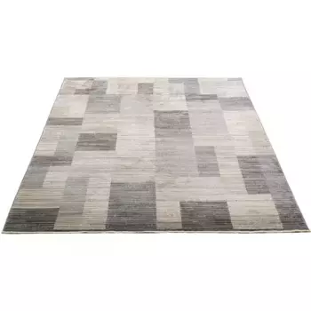 Ковер Gino Falcone "Corduletta GF-133", прямоугольный, высота 10 мм, короткий ворс, пестрый, современная структура корда, с бахромой, бежевый