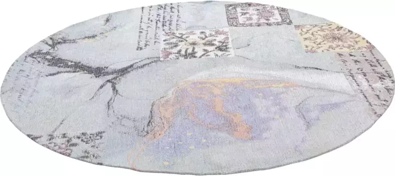 Ковер Gino Falcone "Cosima-106", круглый, жаккардовый ковер плоского плетения, с шенилловой пряжей, современный дизайн 160х160 см, 160 см, бирюзовый