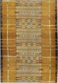 Ковер Gino Falcone "Outdoor-Africa 38", прямоугольный, плоского плетения, в этническом стиле, подходит для использования внутри и снаружи помещений 80х165 см, цвет goldfarben
