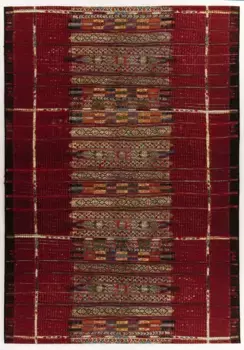 Ковер Gino Falcone "Outdoor-Africa 38", прямоугольный, плоского плетения, в этническом стиле, подходит для использования внутри и снаружи помещений 80х165 см, красный