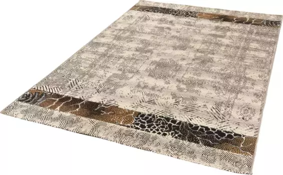 Ковер Gino Falcone "Outdoor-Africa 43", прямоугольный, плоского плетения, подходит для внутреннего и наружного использования, гостиная 120х180 см, серый