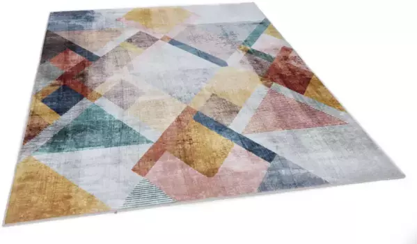 Ковер Gino Falcone "Rachele GF-088", прямоугольный, короткий ворс, современный дизайн, идеально подходит для гостиной и спальни 90х160 см, цвет bunt