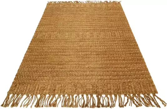 Ковер Green Looop "Марсель", прямоугольный, джутовый ковер ручной работы, натуральное волокно, гостиная 80х150 см, коричневый