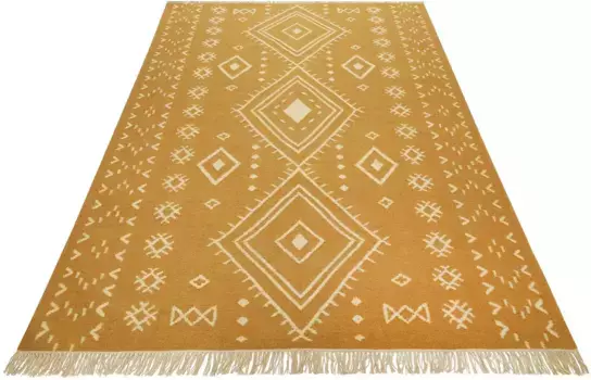 Ковер Green Looop "Monaco GL-82103", прямоугольный ковер ручной работы из натурального волокна из шерсти 80х150 см, цвет gelb