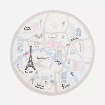 Ковер H&M Home Paris-print Cotton Canvas Map Of Paris, светло-бежевый