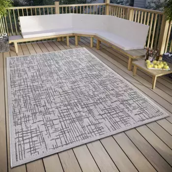 Ковер HANSE Home "Telu", прямоугольный, износостойкий, простой в уходе, прочный, для внутреннего и наружного использования, устойчивый к атмосферным воздействиям 63х120 см, бежевый/серый