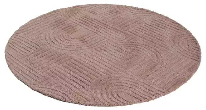 Ковер "Holly 4 - Soft Touch Microfibre Rug", круглый, Boho Scandi, мягкая плотная тафтинговая структура, гостиная Carpetfine 120 см, розовый