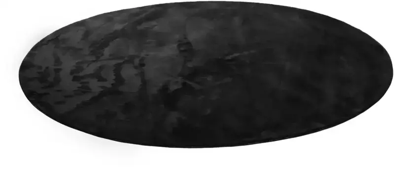 Ковер Homie Living "Lago", круглый, с коротким ворсом, однотонный, идеально подходит для гостиной и спальни 80х80 см, 80 см, черный