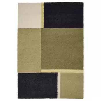 Ковер Ikea Skriftsprak 133х195 см, бежевый/зеленый/темно-синий