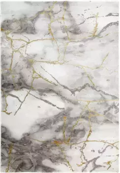 Ковер из мериноса "Craft 23270", прямоугольный, для гостиной, современный имитация мрамора Merinos 80х300 см, цвет goldfarben