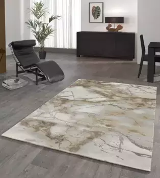 Ковер из мериноса "Craft 23270", прямоугольный, для гостиной, современный имитация мрамора Merinos 80х150 см, бежевый