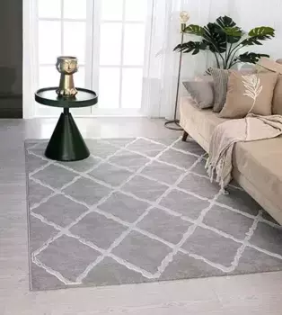 Ковер из мериноса "Studio 28263", прямоугольный, high low effect, современный дизайн Scandic Merinos 80х150 см, серый