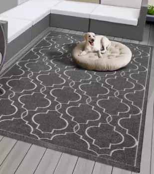 Ковер из мериноса "Tenerife Plus 54090", прямоугольный, подходит для использования внутри и снаружи помещений, прочный короткий ворс, для балкона, для открытой площадки Merinos 200х290 см, цвет anthrazit