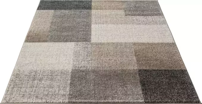 Ковер из мериноса "Thales 6101", прямоугольный, коротковорсовый ковер с контурным вырезом, гостиная Merinos 120х160 см, бежевый