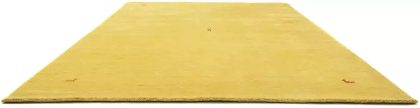 Ковер из шерсти моргенланда "GABBEH SAHARA", прямоугольный, чистая новая шерсть, однотонный животный мотив, гостиная Morgenland 70х140 см, цвет goldfarben