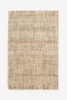 Ковер из смесовой шерсти с бахромой H&M, 140x200 см, бежевый