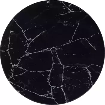 Ковер Leonique "Джульетта", круглый, современный дизайн под мрамор, короткий ворс, легко чистится, мягкий 160 см, черно-серый