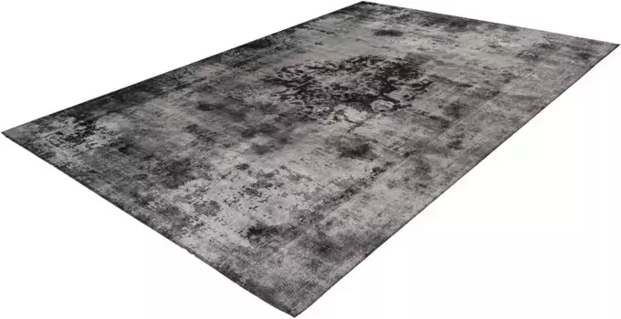 Ковер Leonique "Nelio", прямоугольный, винтажный дизайн, вид поношенный, короткий ворс, ковер с бордюром 140х200 см, серый