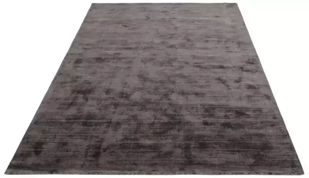 Ковер Leonique "Soley, ковры с коротким ворсом, вискозный ковер ручной работы", прямоугольный, переливающихся цветов, ручная работа, гостиная, спальня, столовая 80х150 см, цвет anthrazit