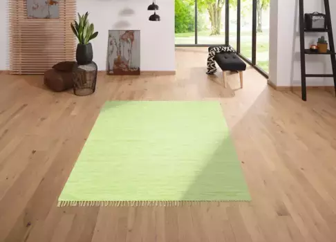 Ковер Lttenhtt "Paul", прямоугольный, двусторонний ковер, сотканный вручную, двусторонний, с бахромой 160х230 см, зеленый