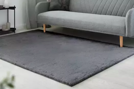 Ковер LUXOR из живого меха "Novara", прямоугольный, искусственный мех, ощущение кроличьего меха, особенно мягкий глубокий ворс LUXOR living 160х230 см, цвет grafit