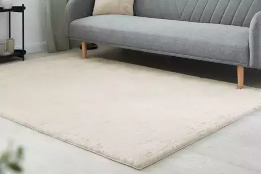 Ковер LUXOR из живого меха "Novara", прямоугольный, искусственный мех, ощущение кроличьего меха, особенно мягкий глубокий ворс LUXOR living 120х170 см, цвет creme