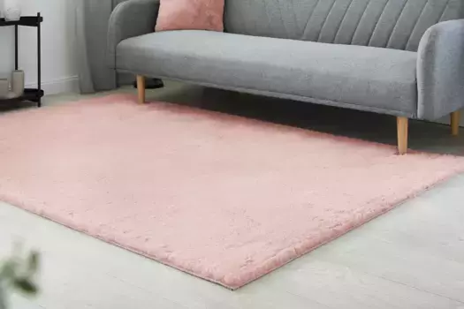 Ковер LUXOR из живого меха "Novara", прямоугольный, искусственный мех, ощущение кроличьего меха, особенно мягкий глубокий ворс LUXOR living 120х170 см, розовый