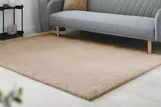 Ковер LUXOR из живого меха "Novara", прямоугольный, искусственный мех, ощущение кроличьего меха, особенно мягкий глубокий ворс LUXOR living 120х170 см, коричневый